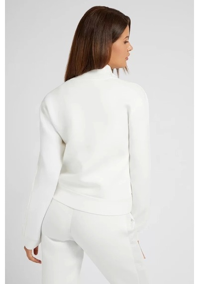 Guess Kadın Beyaz New Allie Logolu Sweatshirt Krem