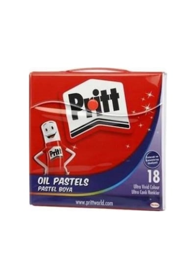 Pritt 18 Parça Renkli Pastel Boya Seti Kompakt Taşıma Çantalı Pratik Kullanım Tasarımı Karışık