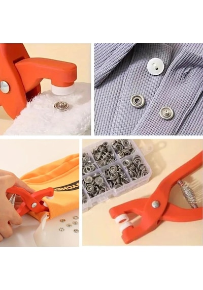 Ollevra Çıtçıt Takma Aleti Plastik Çıt Çıt Pensi Kıyafet, Bebek Önlüğü, Gömlek Ve Tekstil Ürünleri İçin