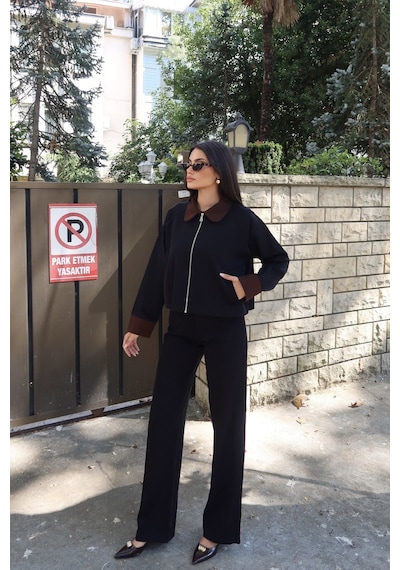 Kechi Woman Gabardin Kumaş Pantolon Siyah