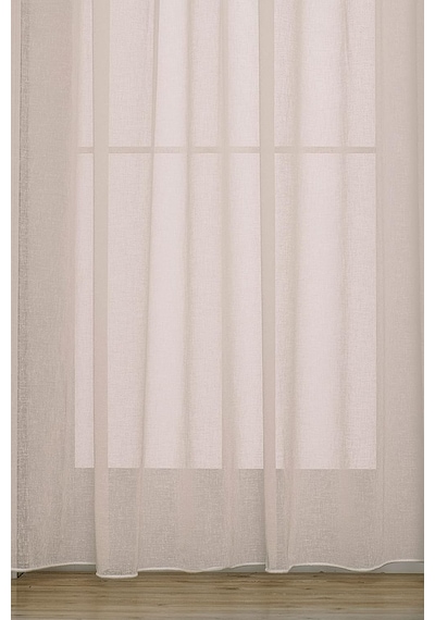 Lexroo Fabric Design Folded Bej Keten Plus Tül Perde 150 X 260