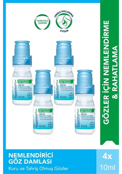 Bepanthol Eye Nemlendirici Göz Damlası 10 Ml X 4 Adet
