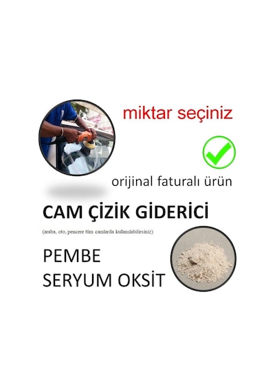 Araba Camı Çizik Giderici Pembe Seryum Oksit 250 Gram