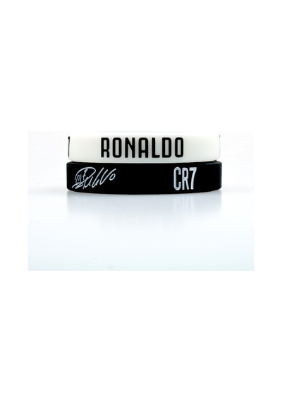 2li Siyah Ve Beyaz Cr7 Futbol Bileklik Siyah Siyah