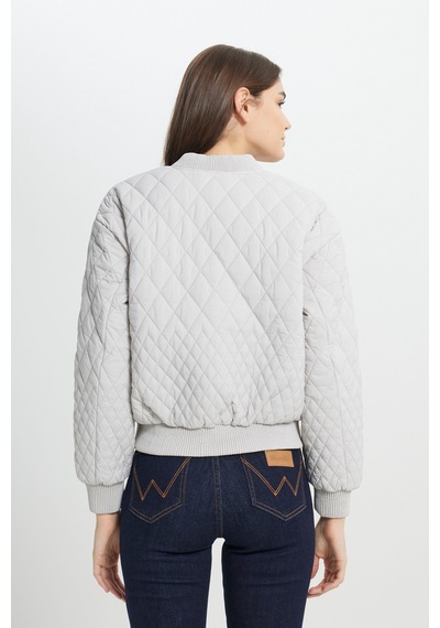 Loose Fit Rahat Kesim Kapitone Detaylı Gri Bomber Ceket W242741035 Gri