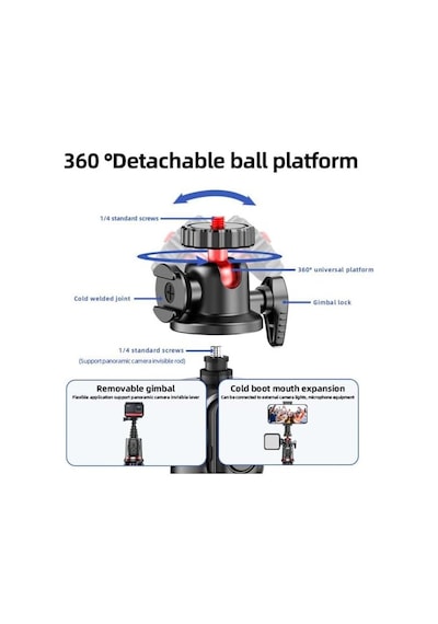Coverzone Uzatılabilir Ahtapot Tripod Selfie Çubuğu C03 Ent Kablosuz Kumanda, 360 Bilyalı Başlık, Esnek Ayaklı, Telefon Ve Aksiyon Kamera Uyumlu, Vlog Yayın Tripodu C03
