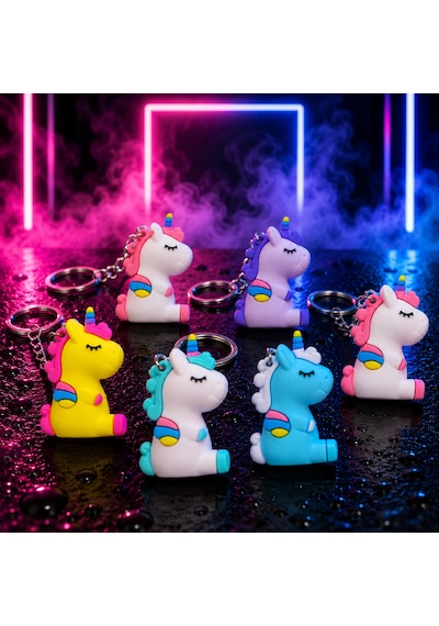 Vıp Kalite 12 Adet Unicorn Anahtarlık Okul Çantası Aksesuarı Yılbaşı Hediyesi Unicorn Oyuncakları Çok Renkli