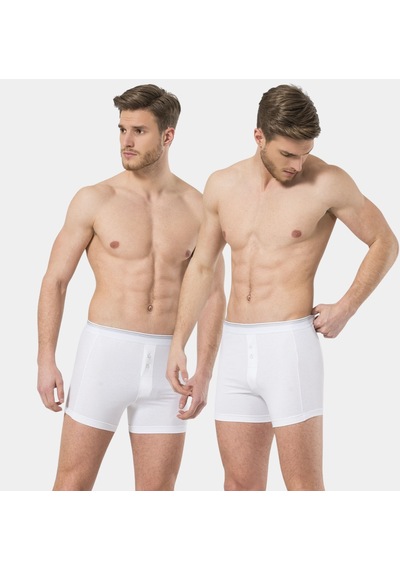 Türen Erkek Likralı Düğmeli Boxer 2'Li Paket 135/Beyaz 001