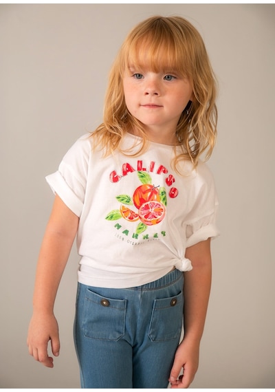 Mayoral Kız Çocuk Oversize Baskılı Tshirt Beyaz Mayoral Kız Çocuk Oversize Baskılı Tshirt Beyaz