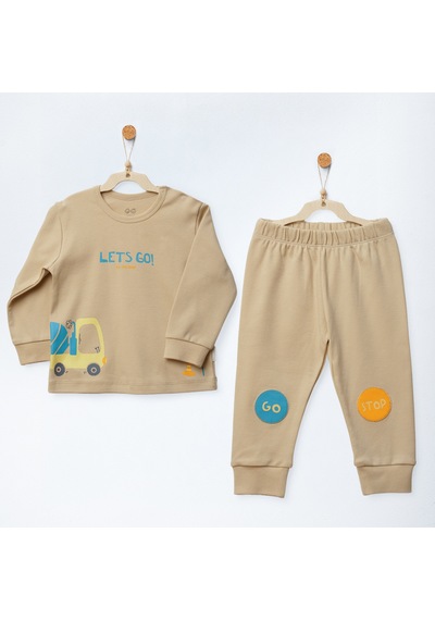Andywawa Little Dreamers Erkek Bebek Pijama Takımı Ac27152 Bej