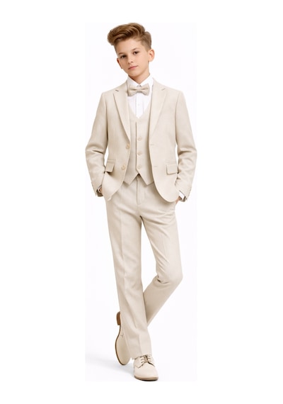 Ahengim Erkek Çocuk Slim Fit Premium Damatlık Smokin Takım Elbise Ak4000 Bej