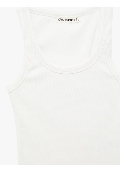 Koton Kaşkorse U Yaka Kolsuz Slim Fit Atlet Beyaz 6sal30078ık Beyaz