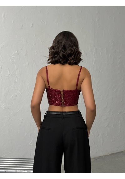 Verymoda Pulpayet Abiye Büstüyer - F2063 Bordo