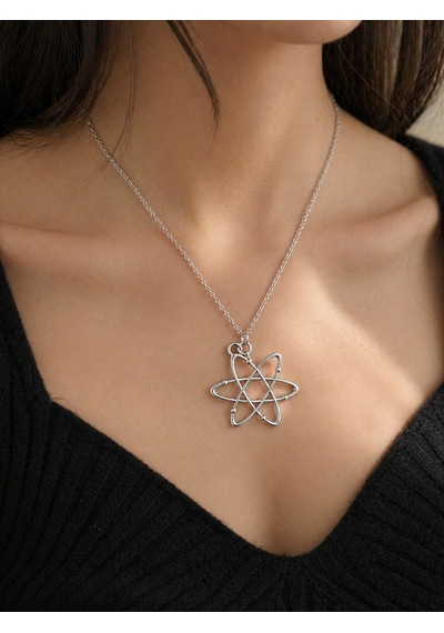 Atom Model Figür Kolye Unisex Metal Tasarım Hediye Aksesuar Çok renkli