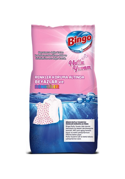 Bingo Matik Mutlu Yuvam Renkliler ve Beyazlar için Toz Çamaşır Deterjanı 2 x 10 KG