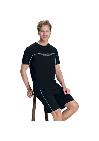 Over Sleep By Poleren Over Sleep 2392 Erkek Süprem Şort Yazlık Takım M-l-xl-2xl Siyah