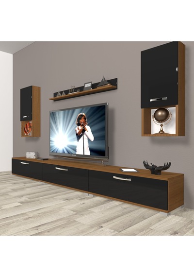 Decoraktiv Eko 270da Slm Tv Ünitesi Tv Sehpası Ceviz - Siyah
