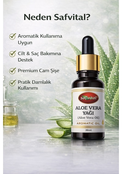 Safvital Aloe Vera Yağı 20 Ml Aromatik Yağ, Doğal Oda Kokusu Ve Bakım Amaçlı Kullanım