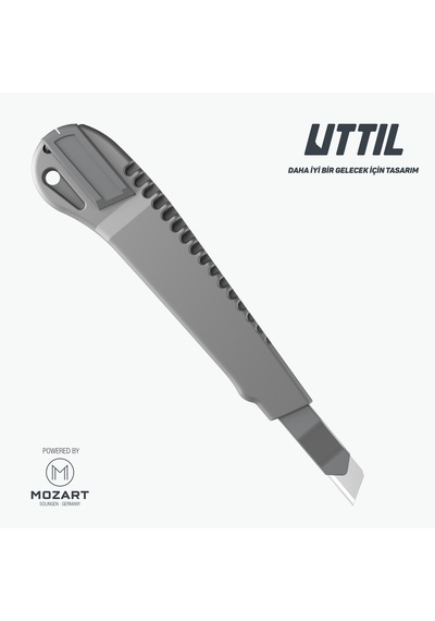 Uttıl Nmuk07-ns Alüminyum Gövdeli Segmentsiz 9 Mm Bıçaklı Metal Kasa Maket Bıçağı