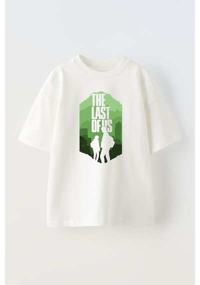 Thewert Unisex The Last Of Us Tasarım Baskılı Pamuk Beyaz Oversize T-shirt