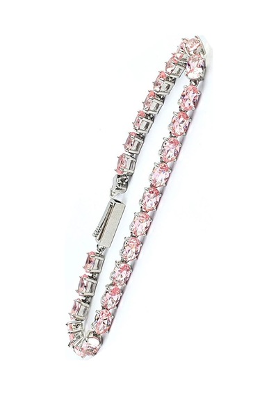 Sky Diamond Pink Morganit Taşlı 925ayar Gümüş Su Yolu Bileklik Gümüş