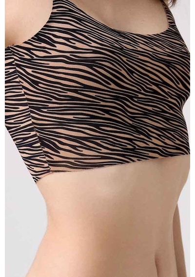Cottonhill Desenli Lazer Kesim Ayarlanabilir İnce Askılı Crop Büstiyer 3'lü Paket-1 Renkli-2