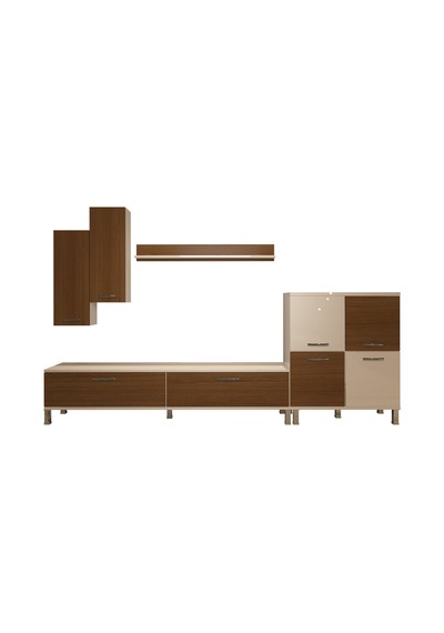 Decoraktiv Eko 6 Slm Std Krom Ayaklı Tv Ünitesi Tv Sehpası Beyaz - Ceviz