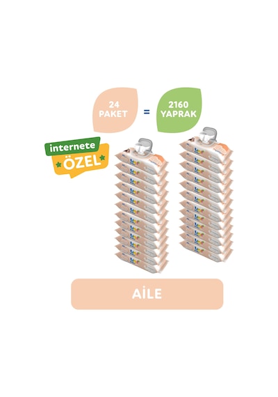Uni Baby Aile Islak Mendil 24'lü  2160 Yaprak
