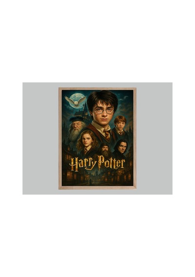 Harry Potter Doğal Ahşap Çerçeveli Tek Parça Dekoratif Tablo Çok Renkli - 820320938 Çok Renkli
