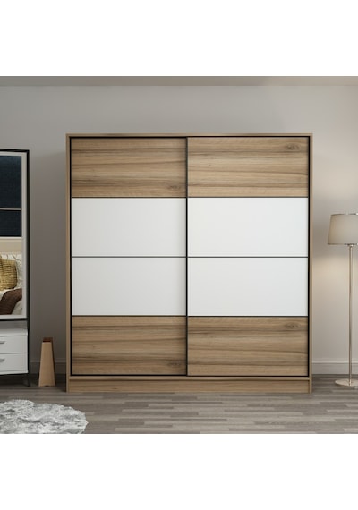 Minarmobilya Minar Kale 2 Kapaklı Sürgülü Dolap 180 Cm - Dore/Beyaz (541417087)