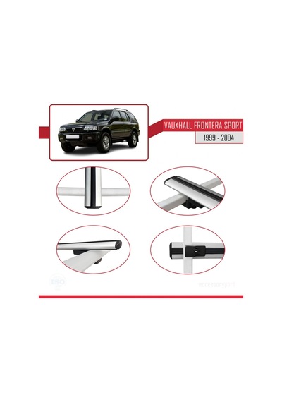 Vauxhall Frontera Sport 1999-2004 Arası İle Uyumlu Basic Model Ara Atkı Tavan Barı Gri 3 Adet