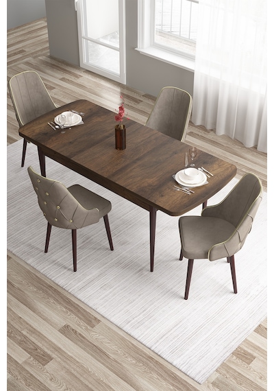 Canisa Tia Serisi 80x132 Açılabilir Mdf Mutfak Masası Takımı Barok Desen Masa 4 Cappucino Sandalye Masa Barok Ahşap Desen Sandalye Cappucino Canisa Tia Serisi 80x132 Açılabilir Mdf Mutfak Masası Takımı Barok Desen Masa 4 Cappucino Sandalye Masa Barok Ahşap Desen Sandalye Cappucino