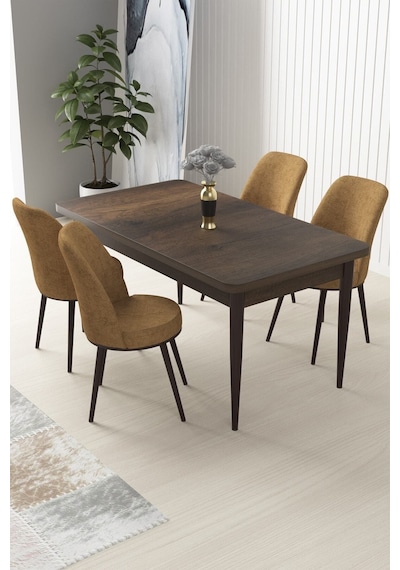 Canisa Concept Nil Serisi 70x110 Sabit Mutfak Masası Takımı Barok Desen Masa 4 Cappucino Sandalye Cappucino Canisa Concept Nil Serisi 70x110 Sabit Mutfak Masası Takımı Barok Desen Masa 4 Cappucino Sandalye Cappucino