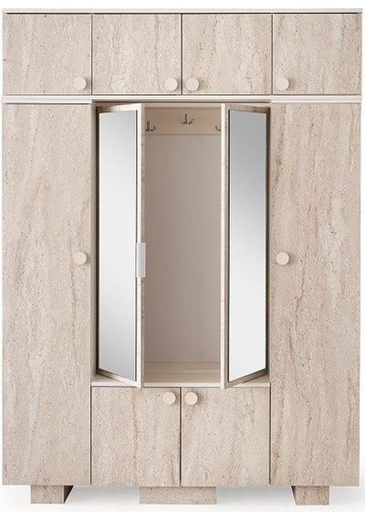 Lotus Mdf Portmanto Krem - Meşe