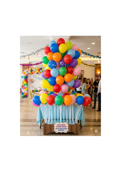 Balon Çubuğu Ve Balon Tutacağı Seti - 100 Adet Çubuk + 100 Adet Başlık - Beyaz Tam Takım Set Diğer