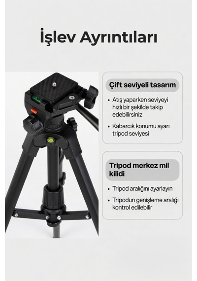 70 Cm Profesyonel Telefon Kamera Tutucu Çantalı Tripod Su Terazili 3 Ayaklı Tripod