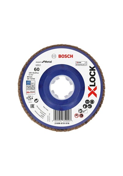 Bosch X-lock Flap Disk 125 Mm 80 Kum Plastik Taban X551 2608619817