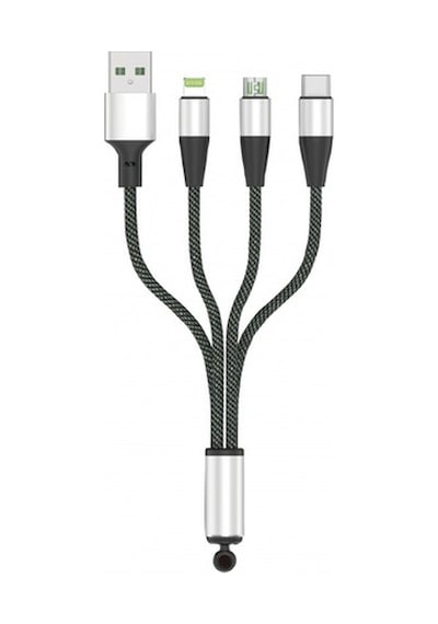 Type-C Micro USB Lighting 3'lü Başlık Power Bank Sarj Kablosu