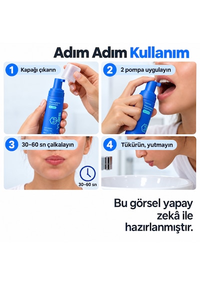Yues Köpük Ağız Gargarası Alkolsüz Mavi Ahududu Aromalı 55 Ml