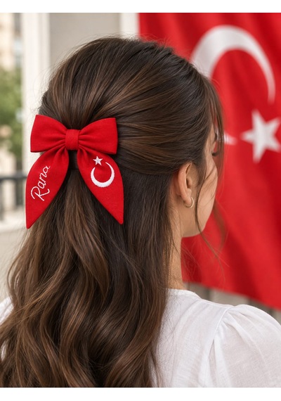 Puncho Nakışlı Fiyonk Toka Kırmızı