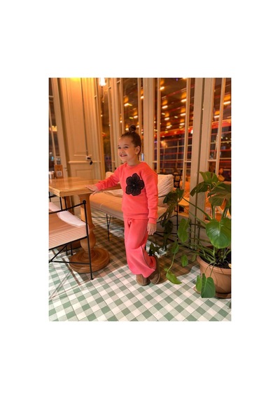 Yale Kids Kız Çoçuk Çiçek Tasarım 2 Li Takım Pembe