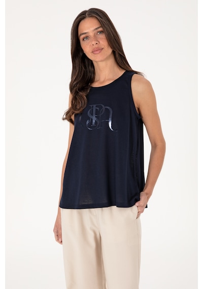 U.S. Polo Assn. Kadın Lacivert Kolsuz Bisiklet Yaka Tişört 50305609-VR033