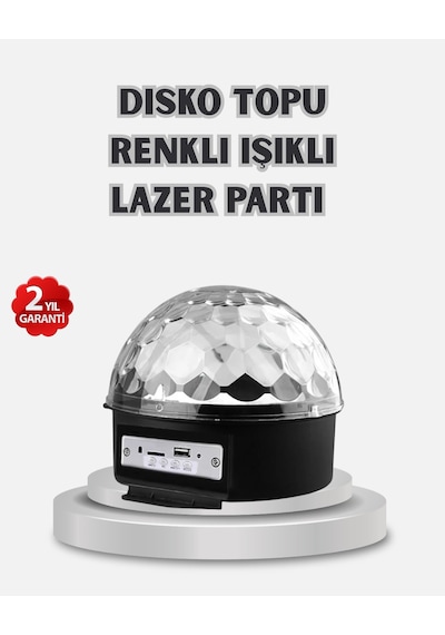 Led Disko Küresi Bluetooth Hoparlörlü Ritimle Senkronize Döner Işıklı