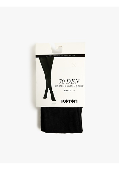Koton 70 Den Korseli Külotlu Çorap Siyah 7wak80259aa