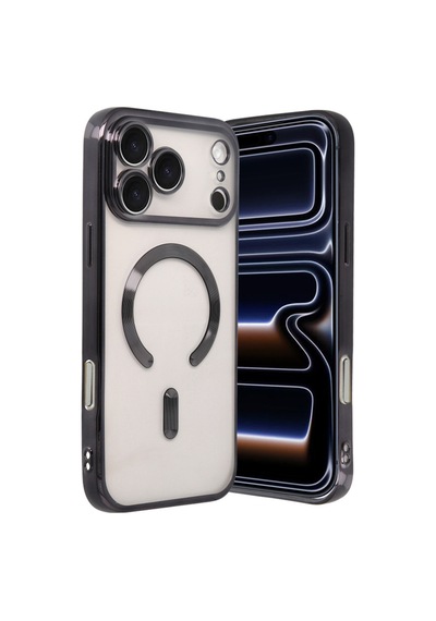 Apple iPhone Uyumlu 17 Pro Max Kross Magneticsafe Kapak - Siyah Bz8683140878955