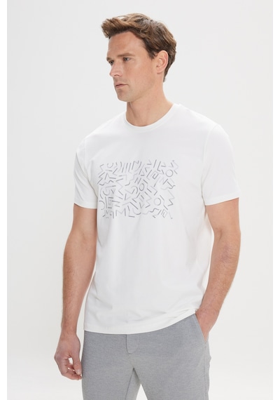 AC&Co / Altınyıldız Classics Erkek Ekru Slim Fit Dar Kesim Pamuklu Esnek Baskılı Bisiklet Yaka Tişört Ekru AC&Co / Altınyıldız Classics Erkek Ekru Slim Fit Dar Kesim Pamuklu Esnek Baskılı Bisiklet Yaka Tişört Ekru
