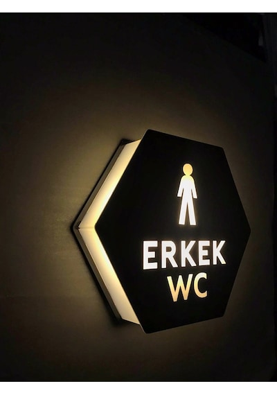 Honeycomb Serisi Işıklı Erkek&Kadın&Engelli Wc Yönlendirme Seti