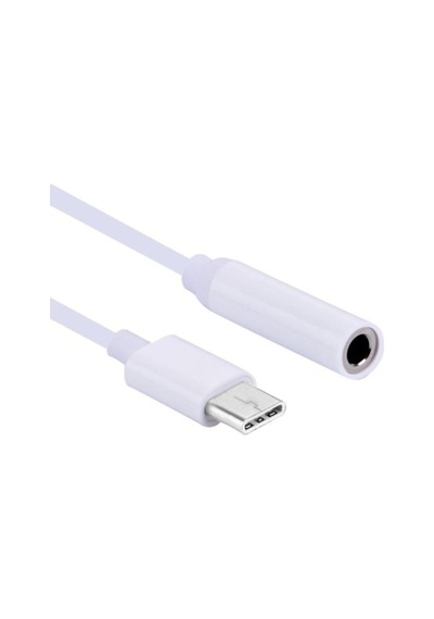 Type-c 3.5mm Kulaklık Dönüştürücü Aparat Aux Çevirici Adaptör, Beyaz