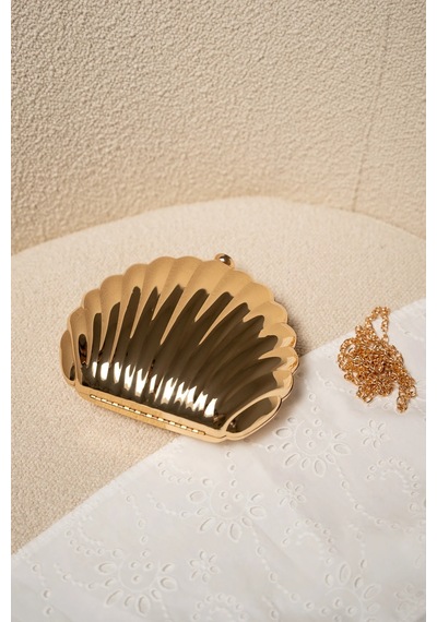 Laminta Midye Desenli Kadın Çanta Gold - 717596045 Gold