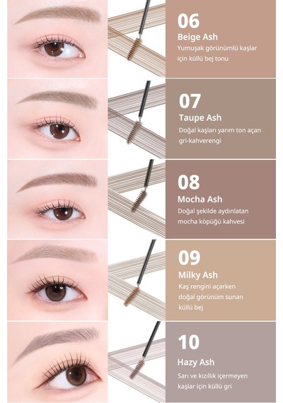Perıpera Speedy Skinny Brow Mascara 09 Milky Ash